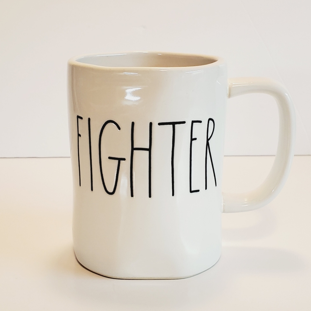 Rae Dunn White Ceramic Mug - Fighter